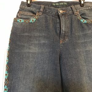 Lauren blue Jeans with beaded trim